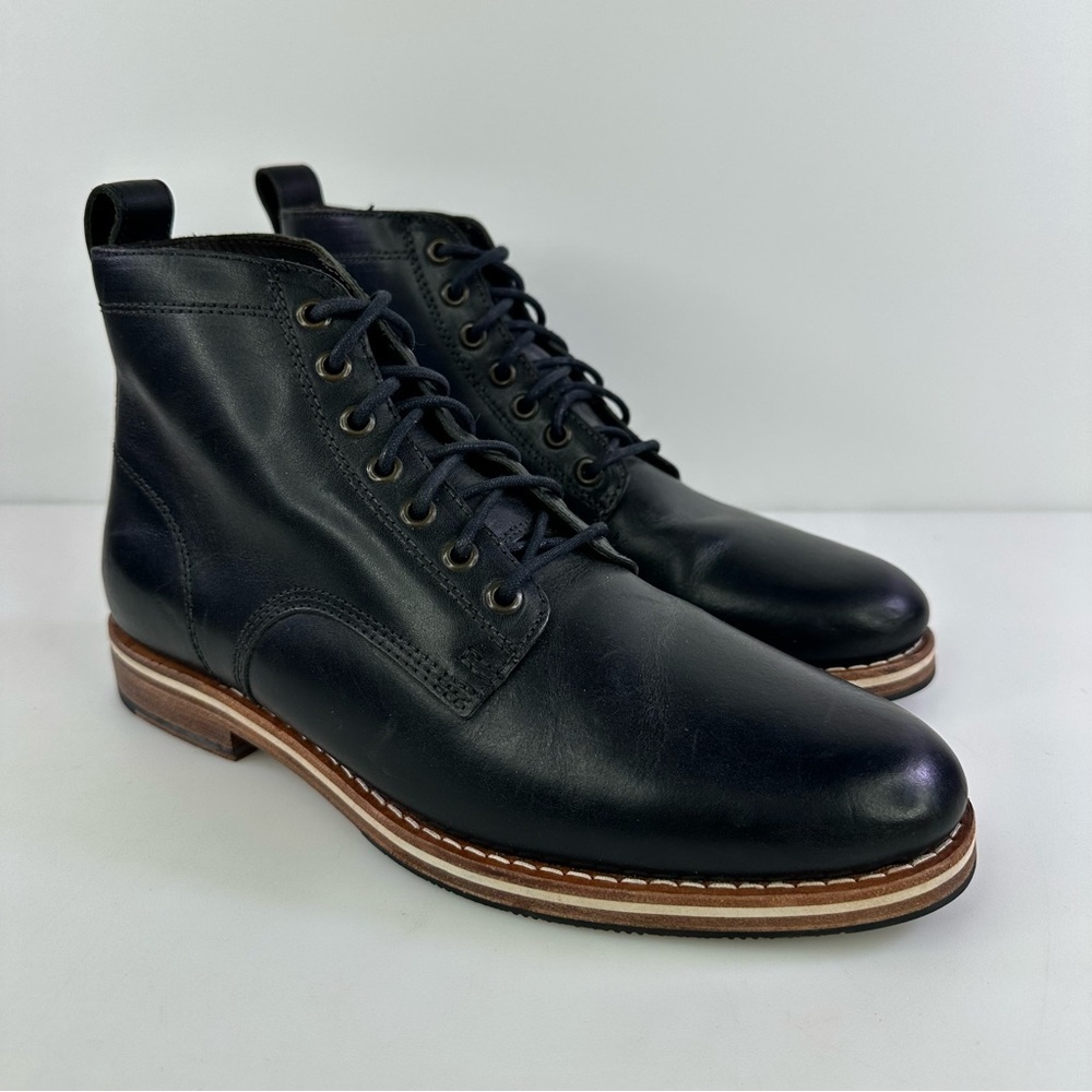Helm Men’s Hollis Cap Toe Lace Up Boots - Black - Size 8M